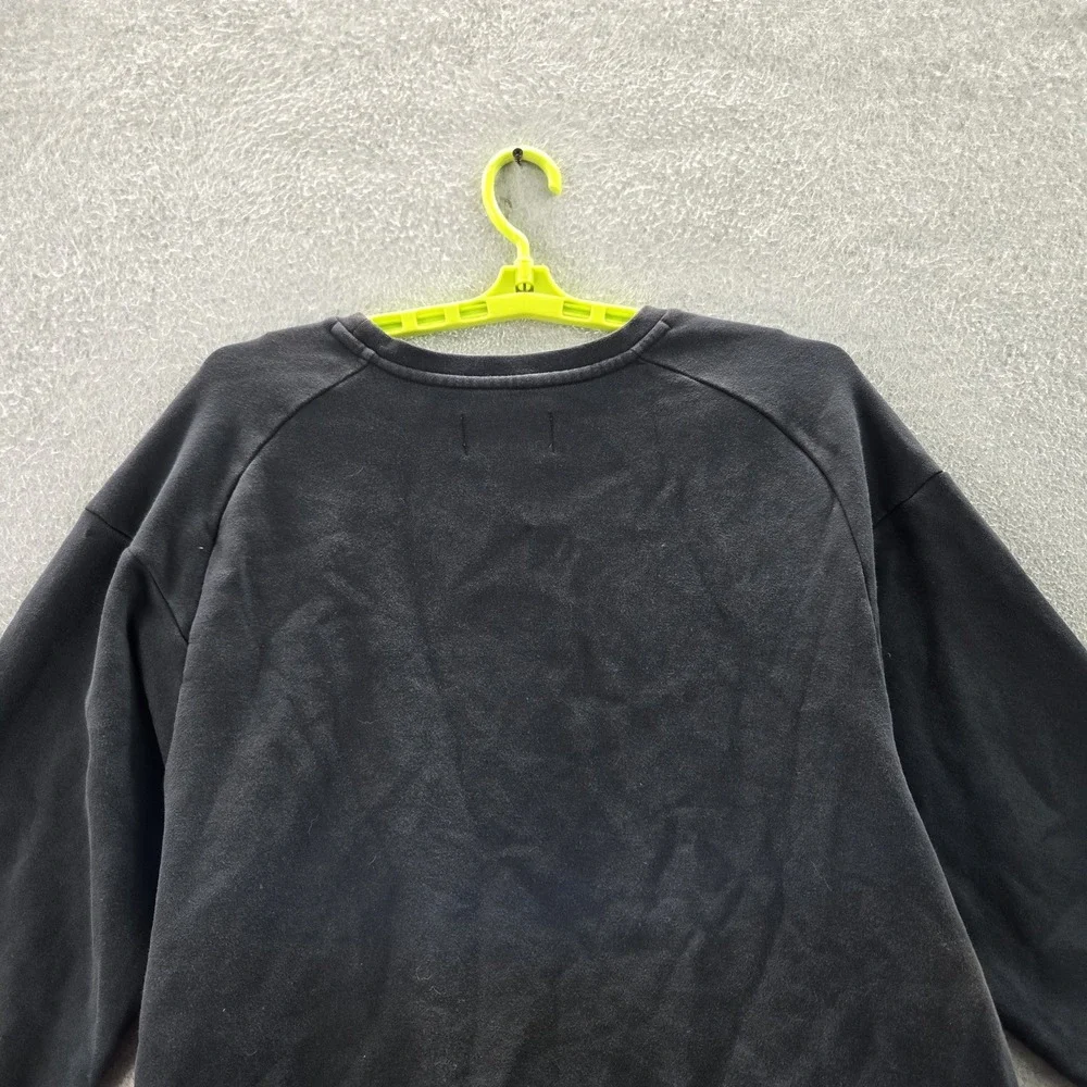 Jordan Men Sweatshirt L Black Y2K Jumpman Logo Graphic Print Long Sleeve READ